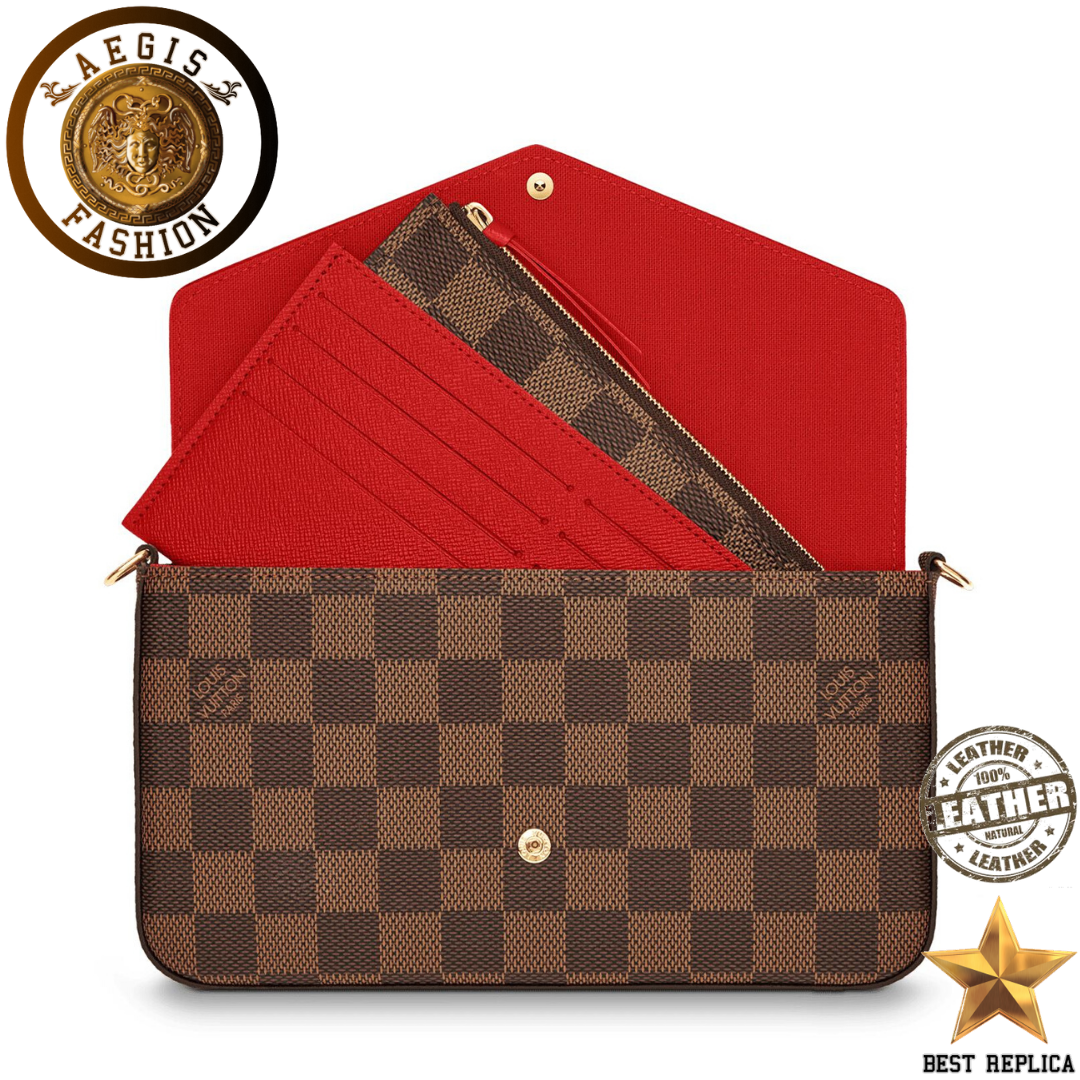 replica damier ebene canvas louis vuitton felicie pochette premium designer handbag buvola