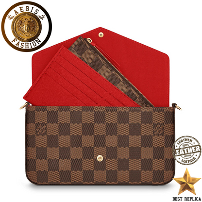replica damier ebene canvas louis vuitton felicie pochette premium designer handbag buvola