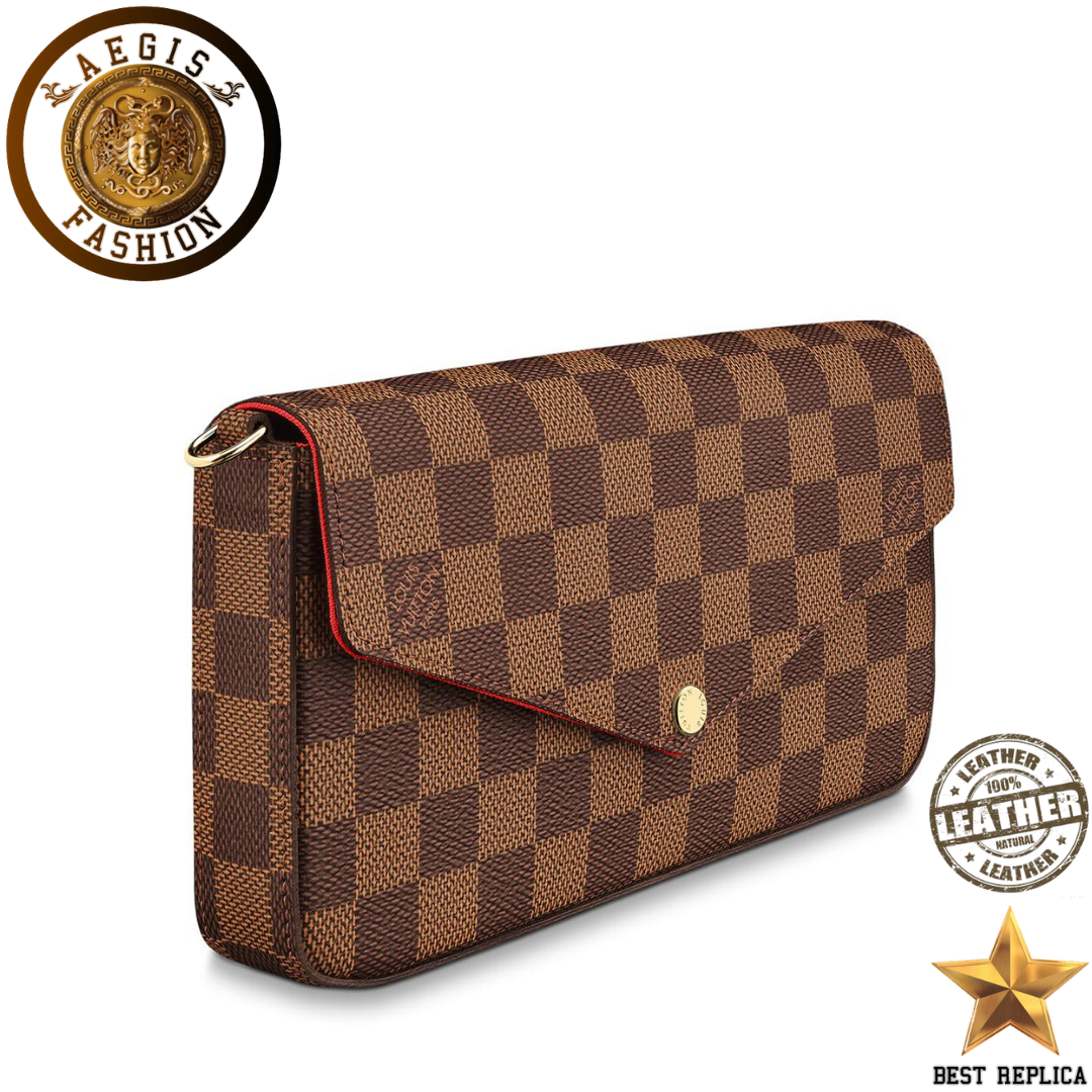 replica louis vuitton felicie pochette damier ebene structured luxury handbag buvola