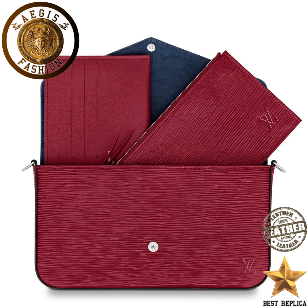 replica louis vuitton felicie pochette cherry berry structured luxury handbag buvola