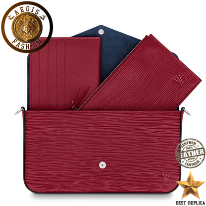 replica louis vuitton felicie pochette cherry berry structured luxury handbag buvola