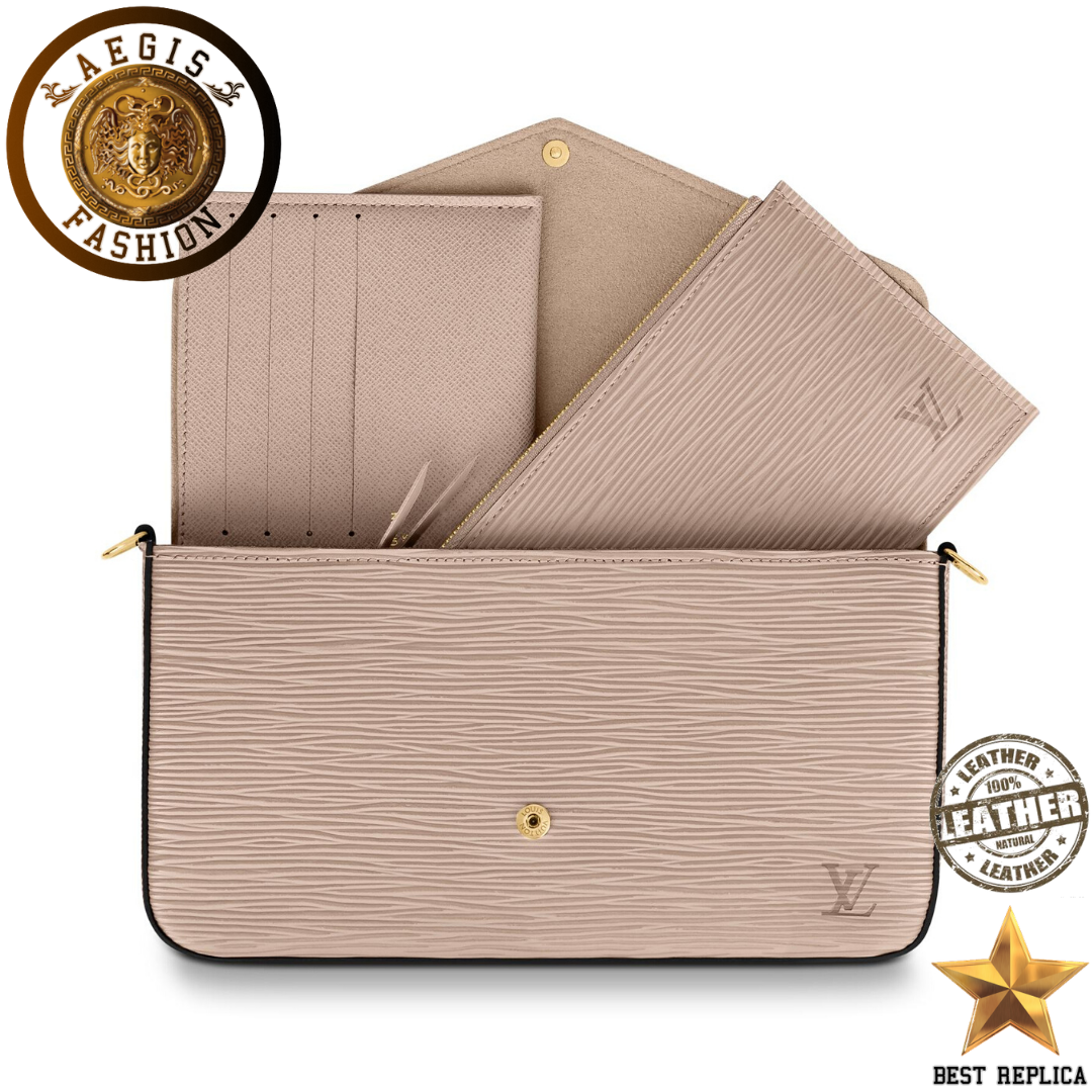 replica epi leather galet grey louis vuitton felicie pochette premium designer handbag buvola
