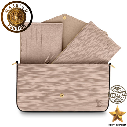 replica epi leather galet grey louis vuitton felicie pochette premium designer handbag buvola
