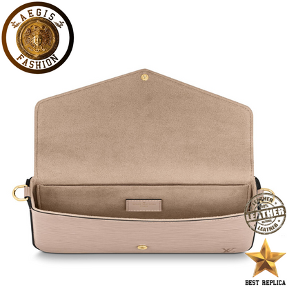 replica louis vuitton felicie pochette galet grey structured luxury handbag buvola