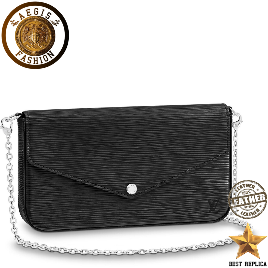 replica louis vuitton felicie pochette epi leather noir luxury designer handbag buvola