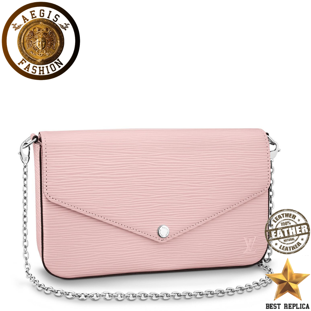 replica louis vuitton felicie pochette epi leather rose ballerine luxury designer handbag buvola