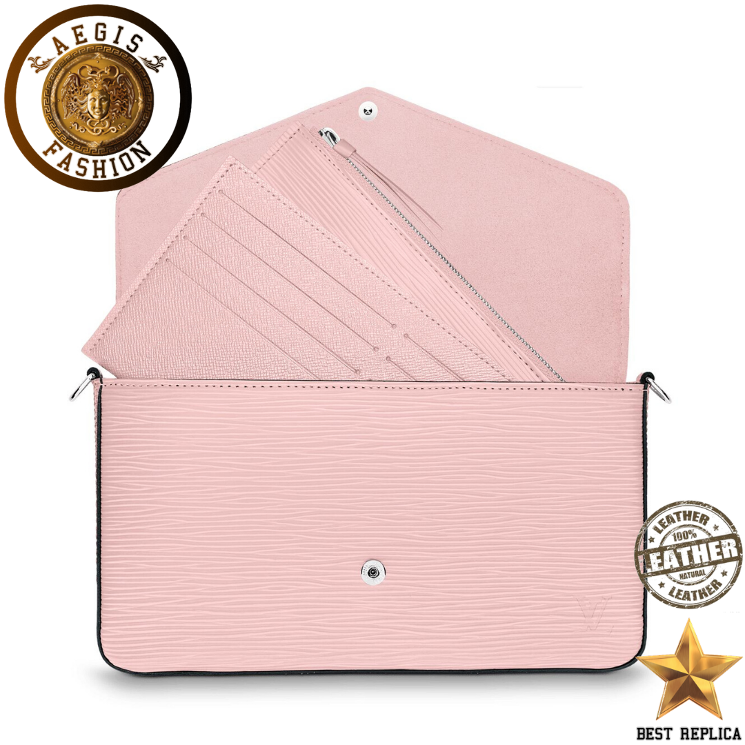 replica epi leather rose ballerine louis vuitton felicie pochette premium designer handbag buvola