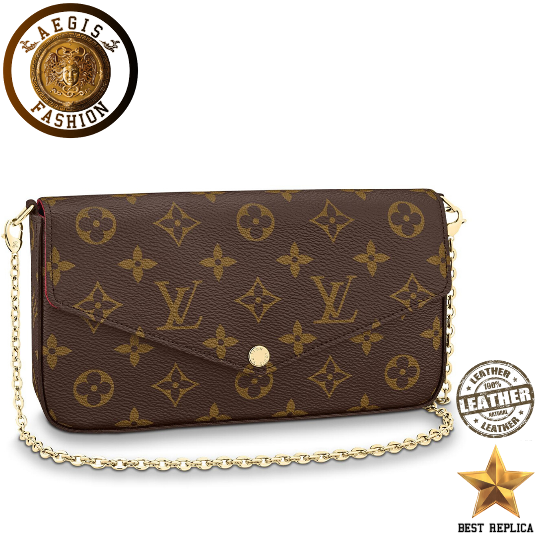 replica louis vuitton felicie pochette monogram canvas luxury designer handbag buvola