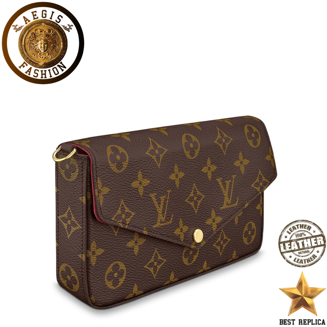 replica louis vuitton felicie pochette monogram structured luxury handbag buvola