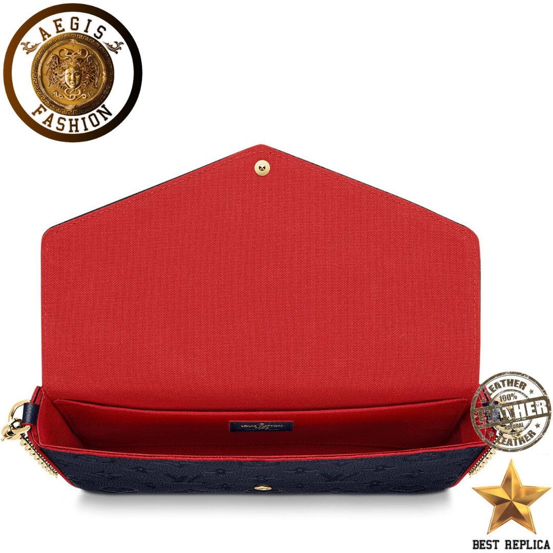 replica louis vuitton felicie pochette marine rouge structured luxury handbag