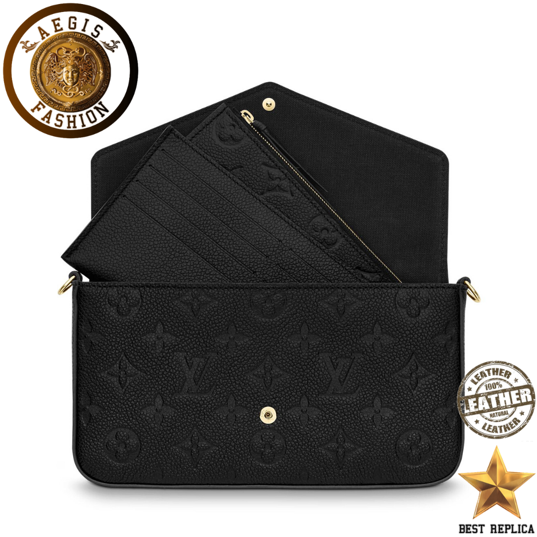 replica louis vuitton felicie pochette noir structured luxury handbag buvola