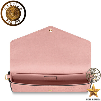 replica monogram empreinte leather rose poudre louis vuitton felicie pochette premium designer handbag buvola