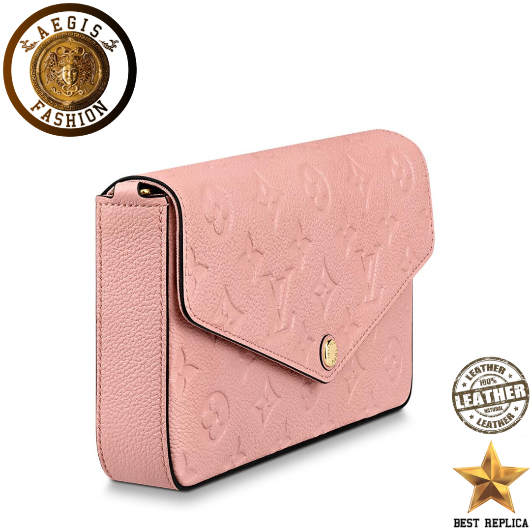 replica louis vuitton felicie pochette rose poudre structured luxury handbag buvola