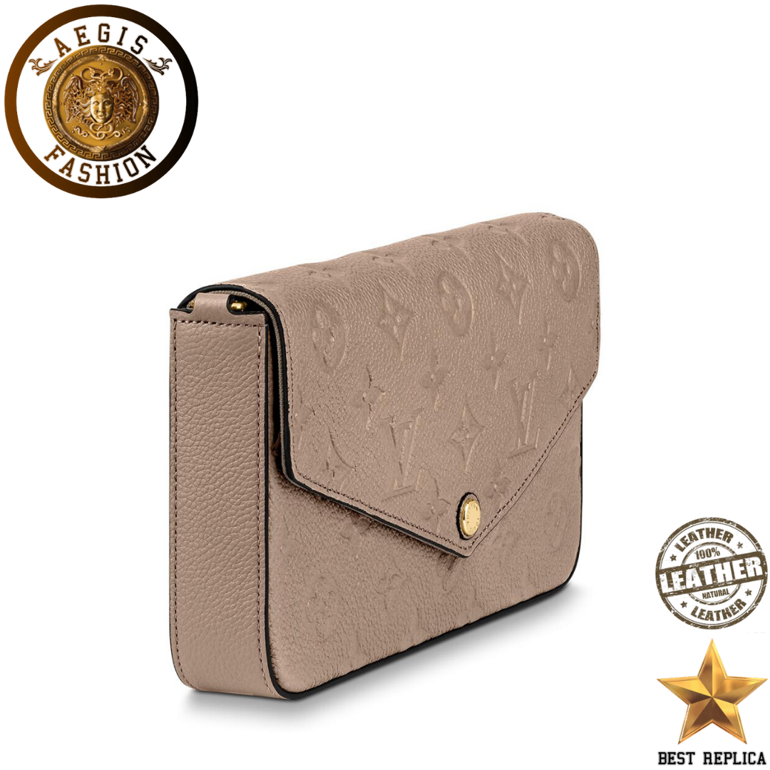 replica monogram empreinte leather tourterelle louis vuitton felicie pochette premium designer handbag buvola