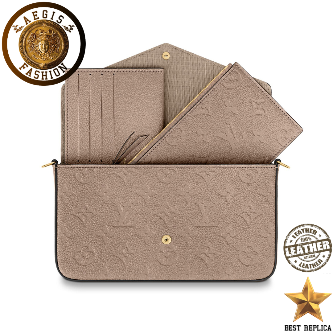 replica louis vuitton felicie pochette tourterelle structured luxury handbag buvola