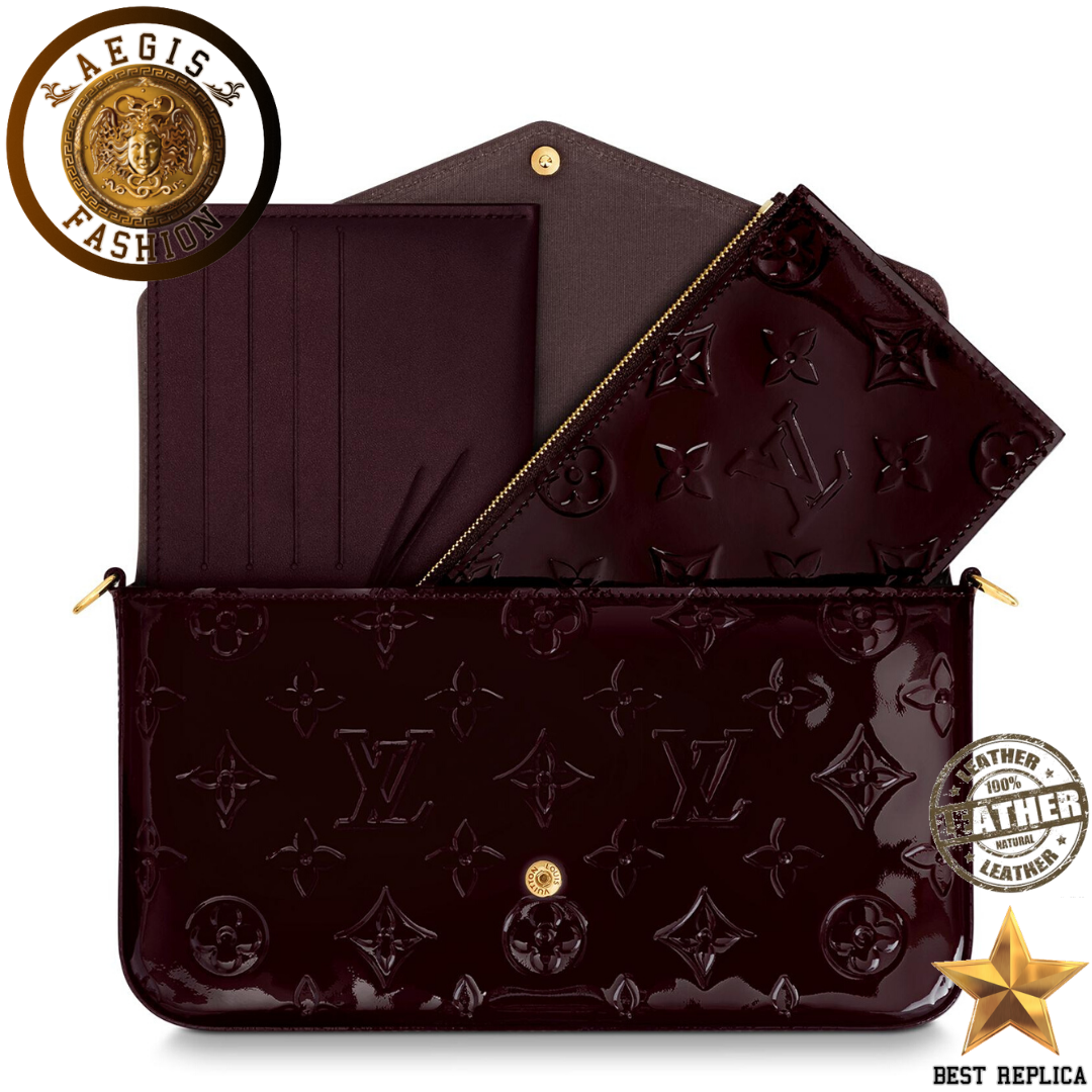 replica louis vuitton felicie pochette amarante structured luxury handbag buvola