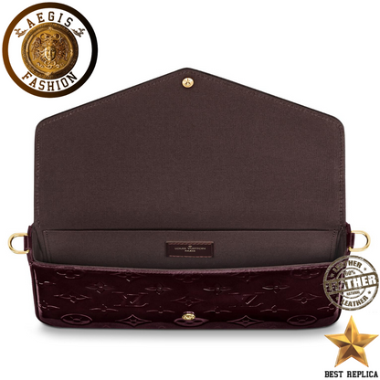 replica monogram vernis amarante louis vuitton felicie pochette high end handbag buvola
