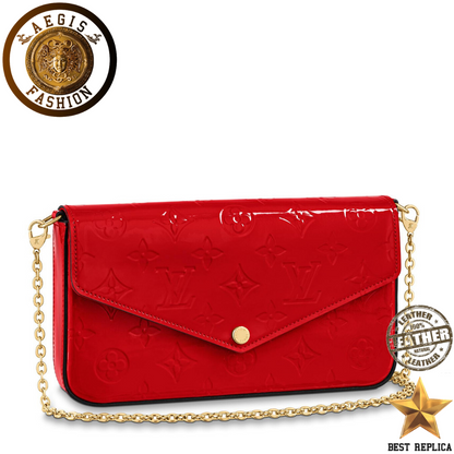 replica louis vuitton felicie pochette monogram vernis cerise luxury designer handbag buvola