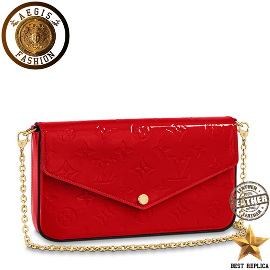 replica louis vuitton felicie pochette monogram vernis cerise luxury designer handbag buvola