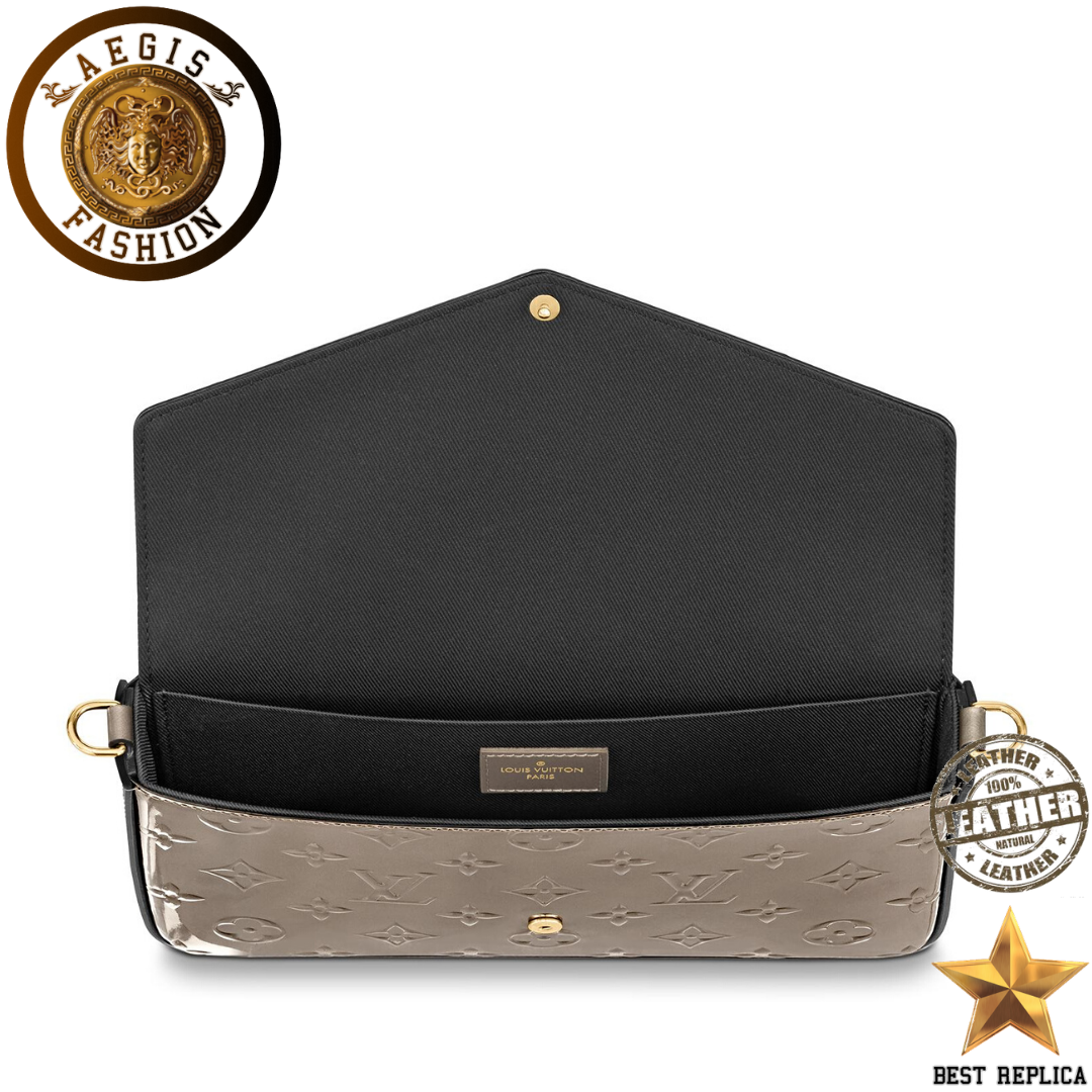 replica monogram vernis champagne metallise louis vuitton felicie pochette premium designer handbag buvola