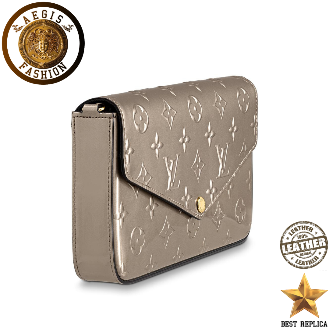 replica monogram vernis champagne metallise louis vuitton felicie pochette high end handbag buvola