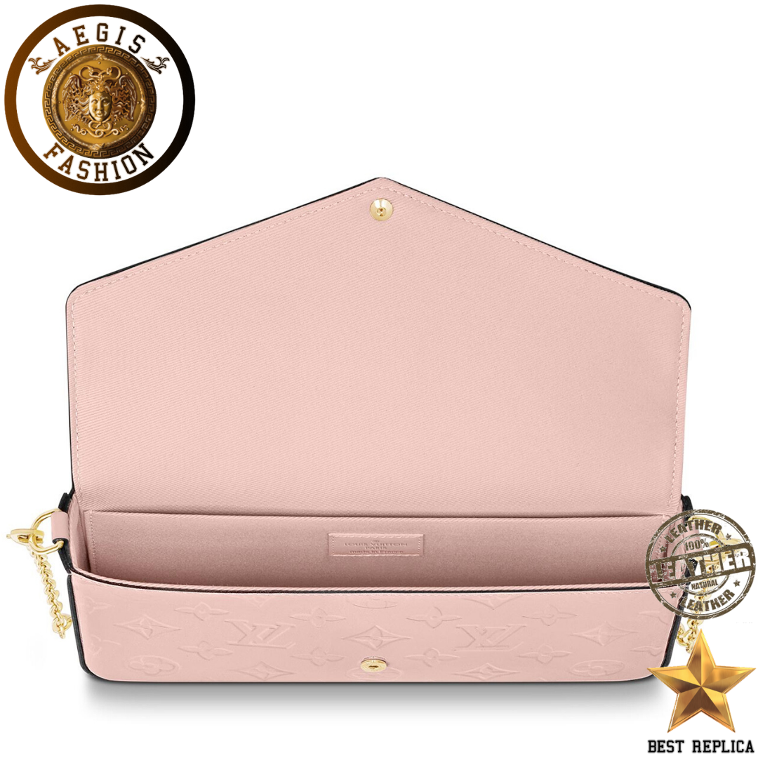 replica monogram vernis rose ballerine louis vuitton felicie pochette premium designer handbag buvola