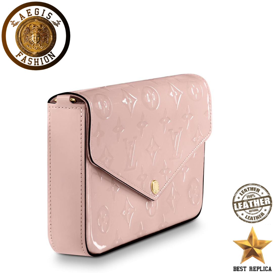 replica monogram vernis rose ballerine louis vuitton felicie pochette high end handbag buvola