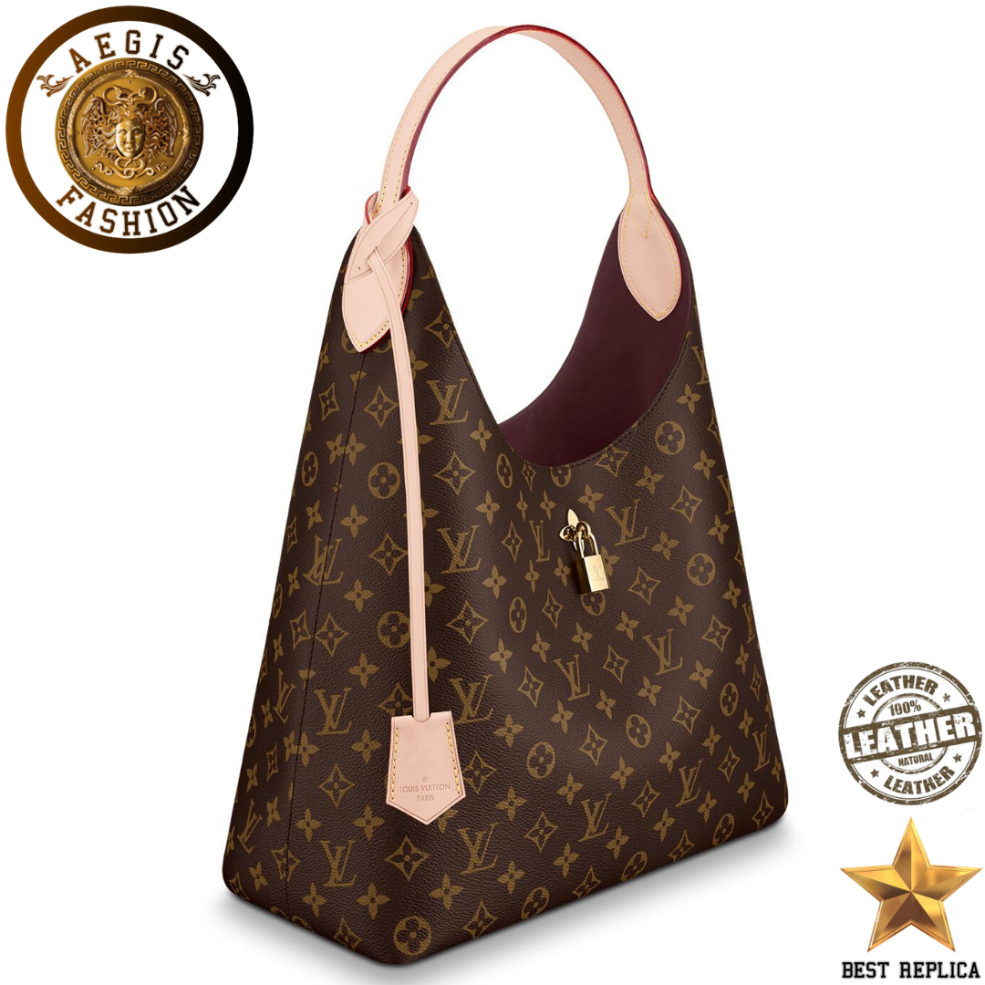 replica monogram canvas beige louis vuitton flower hobo premium designer handbag buvola