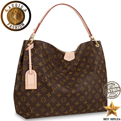 replica louis vuitton graceful mm monogram canvas beige luxury designer handbag buvola