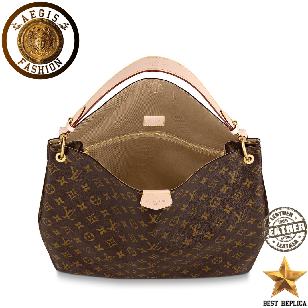 replica louis vuitton graceful mm monogram beige luxury everyday handbag buvola