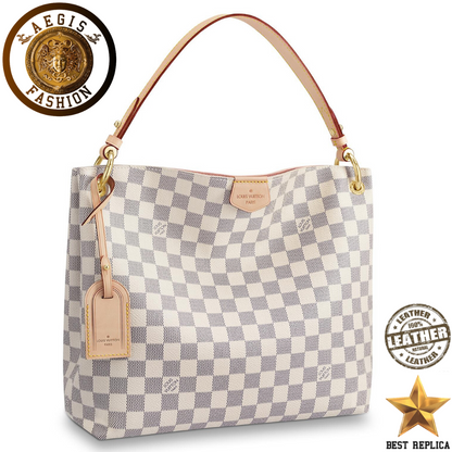 replica louis vuitton graceful pm damier azur rose ballerine luxury designer handbag buvola