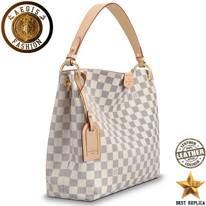 replica damier azur rose ballerine louis vuitton graceful pm premium designer handbag buvola