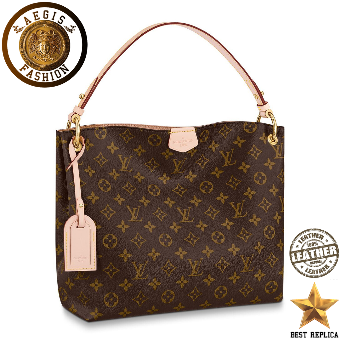 replica louis vuitton graceful pm monogram canvas beige luxury designer handbag buvola