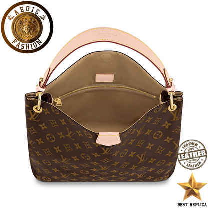 replica louis vuitton graceful pm monogram beige luxury everyday handbag buvola