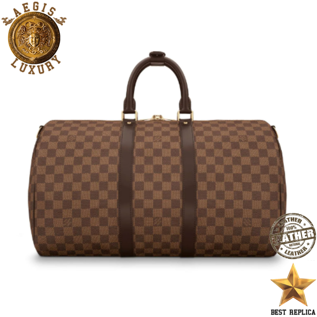replica keepall bandouliere 45 damier ebene louis vuitton premium designer travel luggage buvola