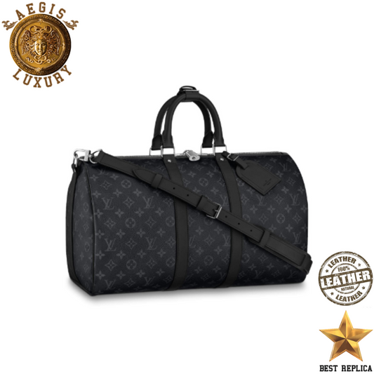 replica louis vuitton keepall bandouliere 45 monogram eclipse luxury designer travel duffle bag buvola