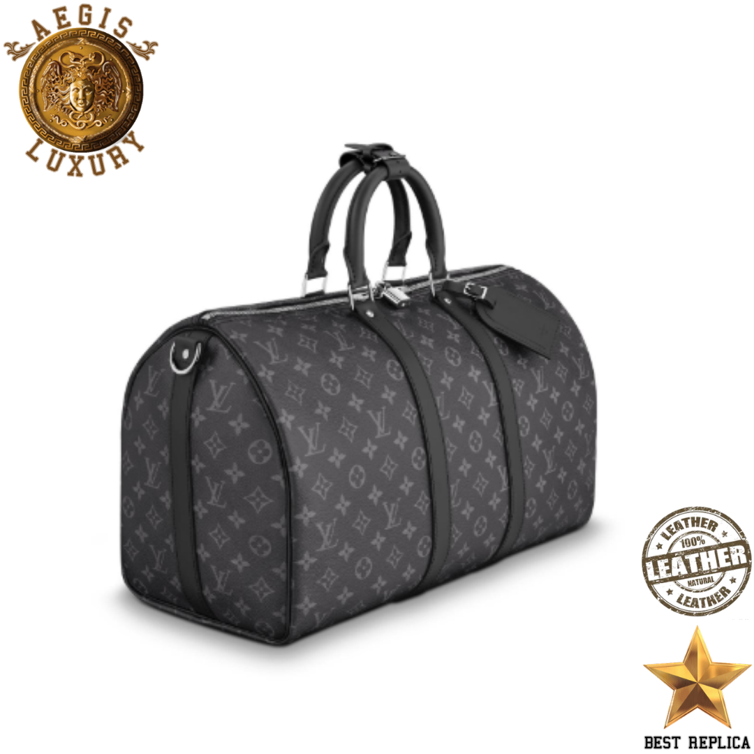 replica monogram eclipse keepall bandouliere 45 louis vuitton sleek modern luxury travel bag buvola