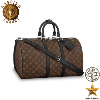 replica louis vuitton keepall bandouliere 45 monogram macassar luxury designer travel duffle bag buvola