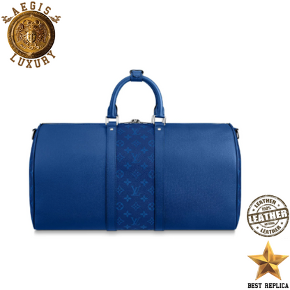 replica keepall bandouliere 50 louis vuitton cobalt pacific blue designer travel luggage premium bag buvola