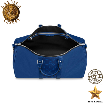 replica louis vuitton keepall 50 cobalt pacific blue monogram stylish luxury weekender bag buvola
