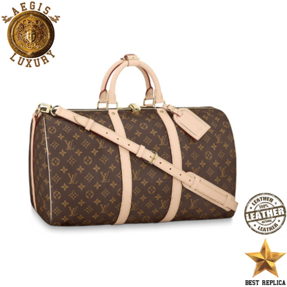 replica louis vuitton keepall bandouliere 50 monogram canvas luxury designer travel duffle bag buvola
