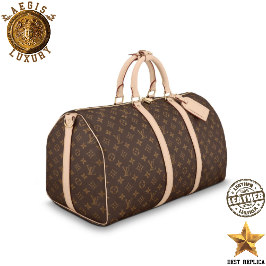 replica monogram canvas keepall bandouliere 50 louis vuitton timeless luxury travel bag buvola