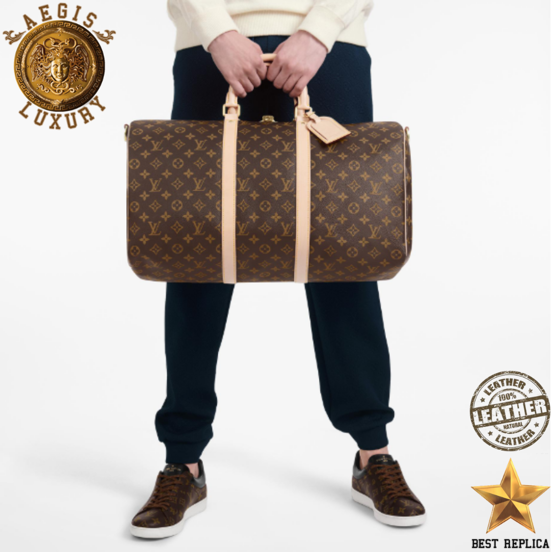 replica monogram canvas louis vuitton keepall bandouliere 50 iconic luxury travel accessory buvola