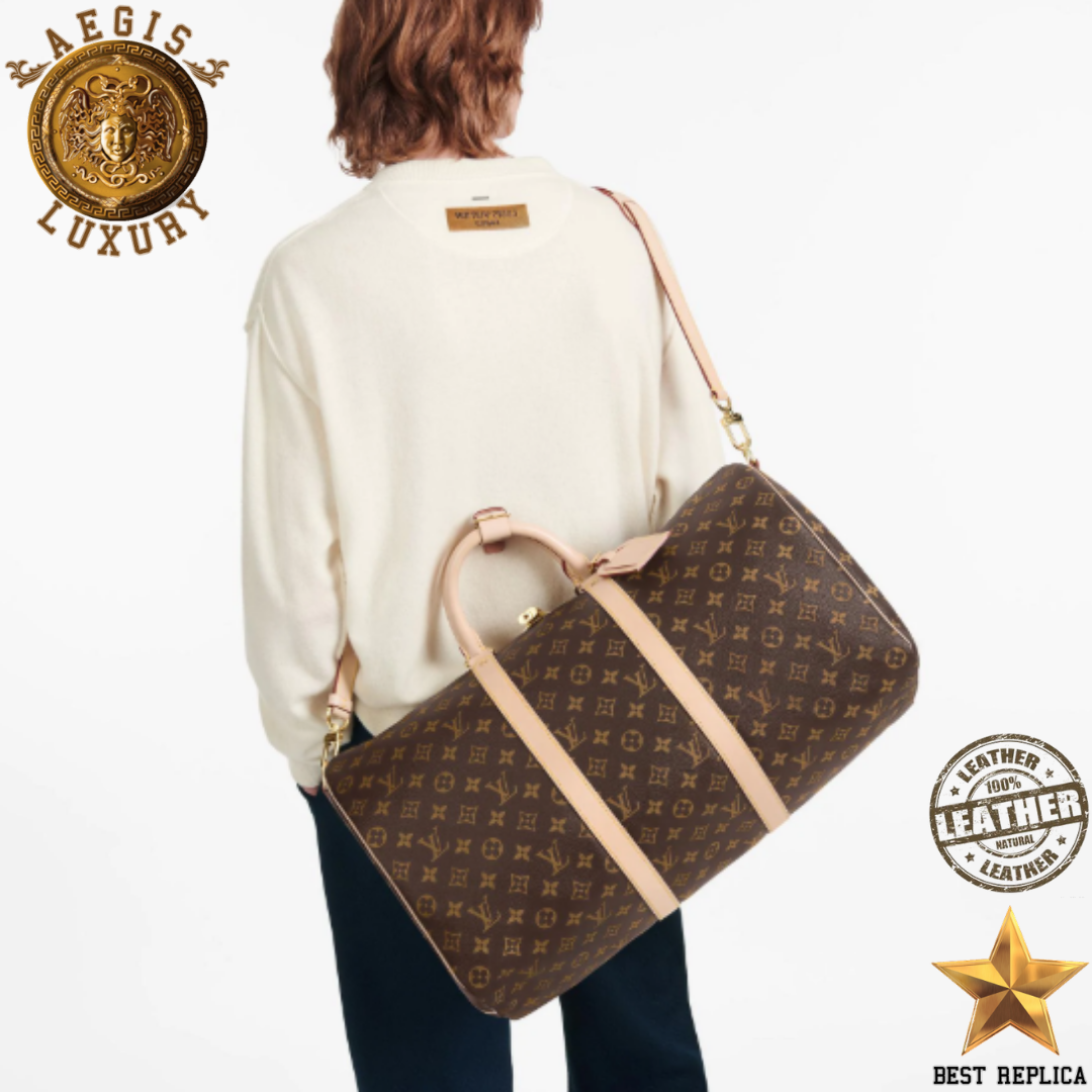 replica louis vuitton keepall bandouliere 50 monogram canvas premium designer travel duffle luxury buvola