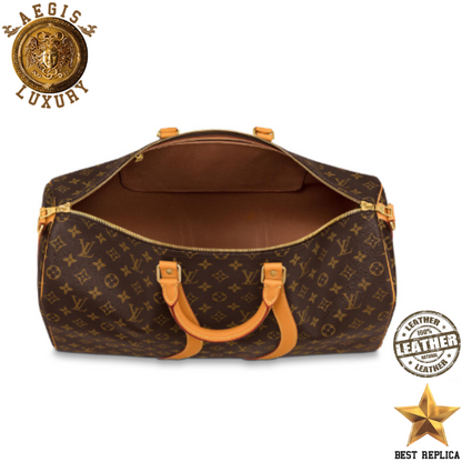 replica keepall bandouliere 50 louis vuitton monogram coated canvas iconic designer travel luggage buvola