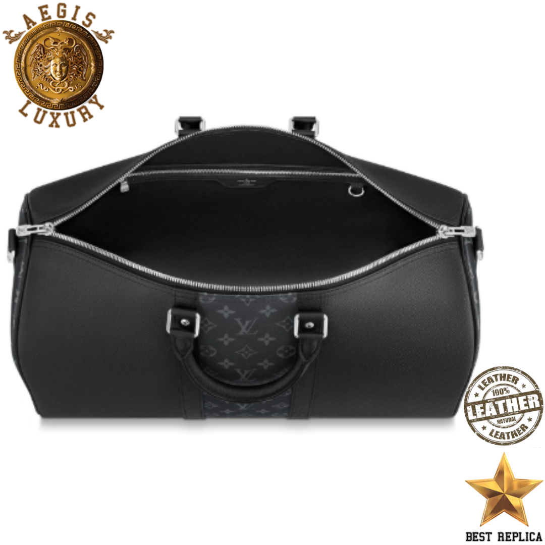 replica keepall bandouliere 50 taiga leather monogram eclipse louis vuitton high end travel luggage buvola