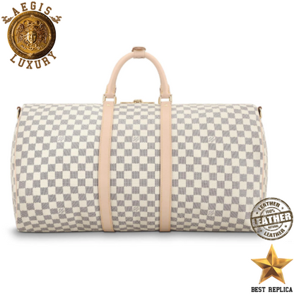 replica louis vuitton keepall 55 damier azur stylish high end weekender bag buvola