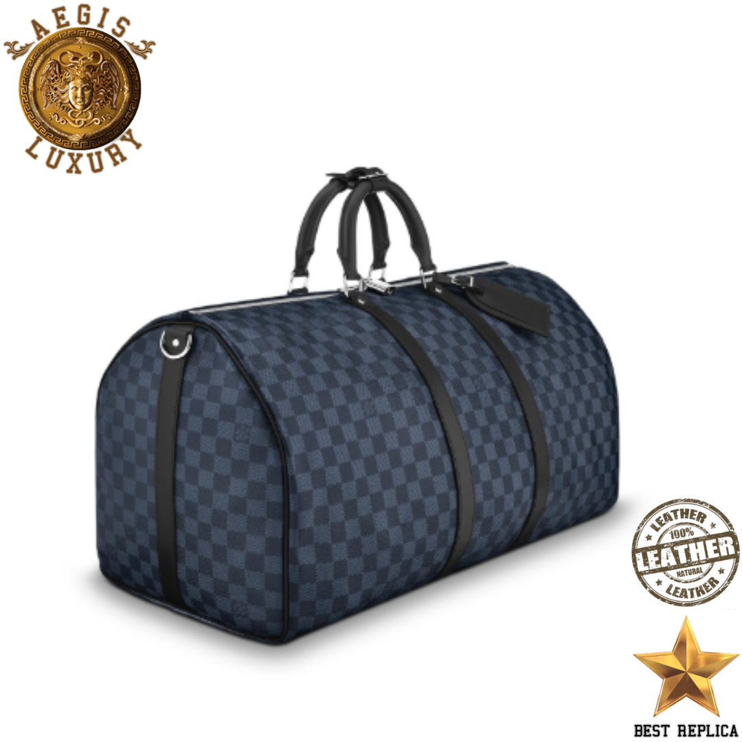 replica damier cobalt canvas keepall bandouliere 55 louis vuitton elegant luxury travel bag buvola