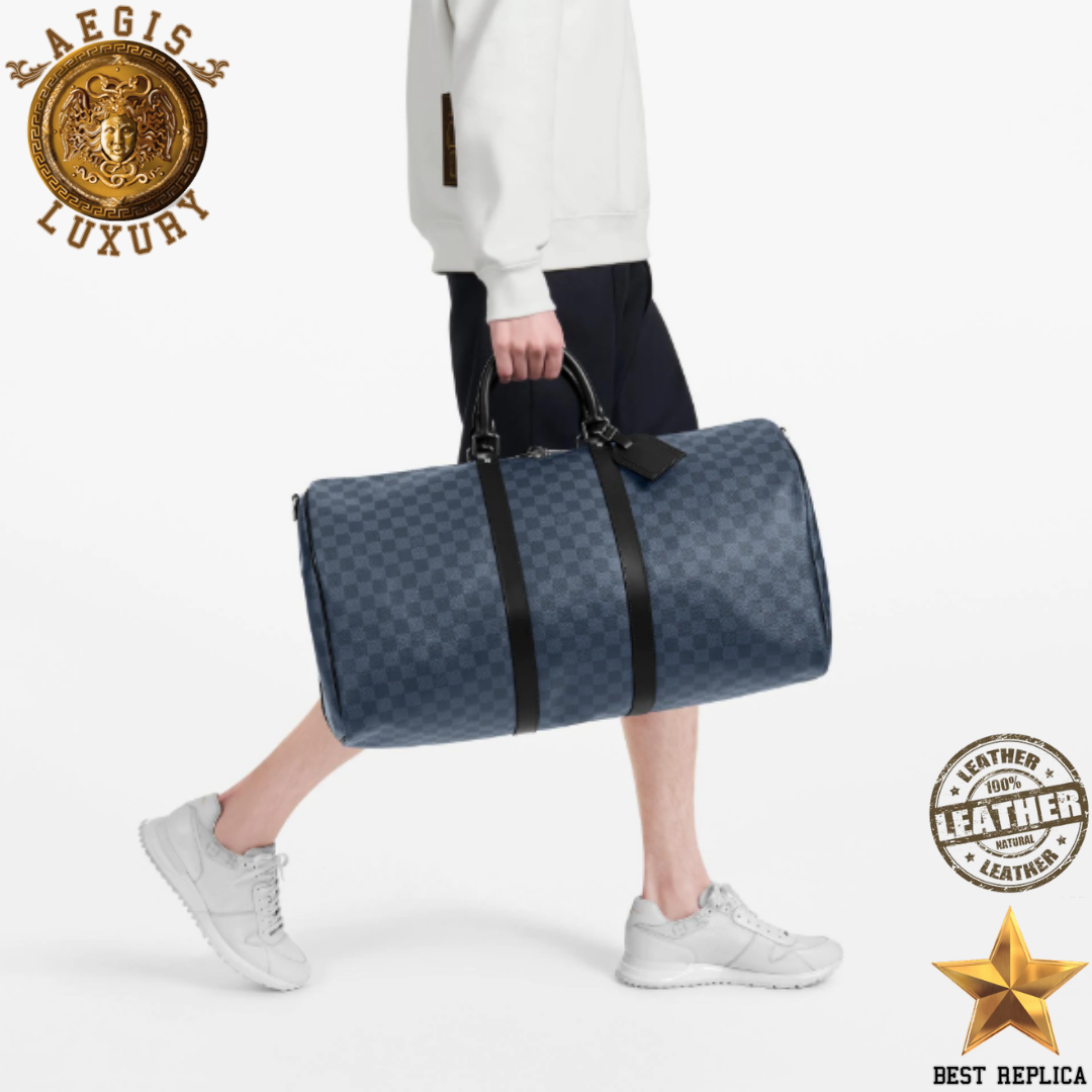 replica damier cobalt canvas louis vuitton keepall bandouliere 55 iconic luxury travel accessory buvola