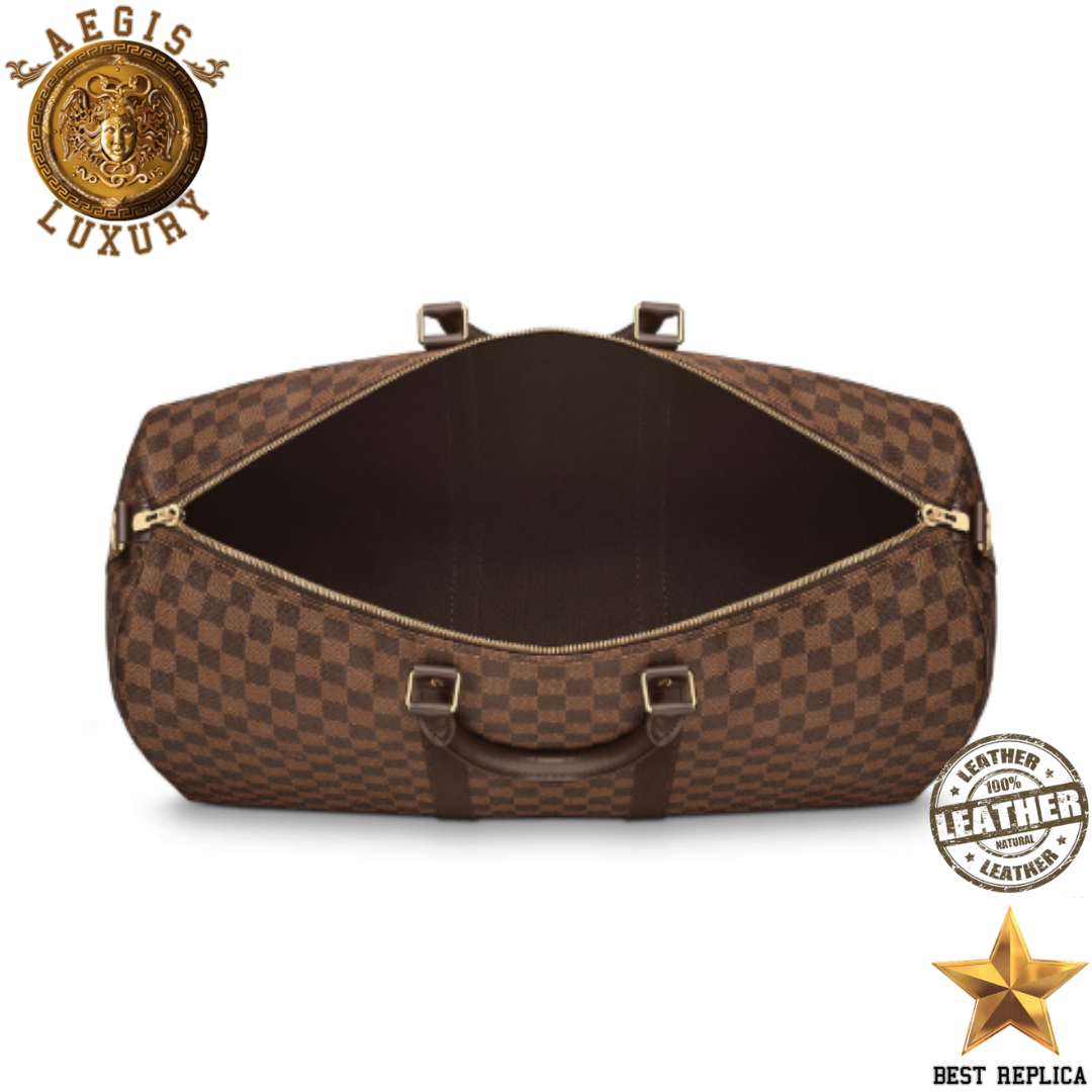 replica keepall bandouliere 55 damier ebene louis vuitton premium designer travel luggage buvola